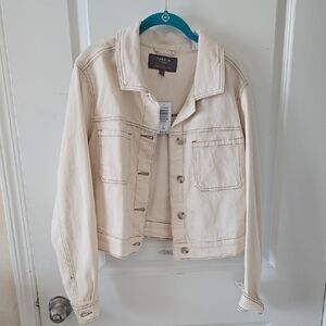 torrid Cream Denim Trucker Jacket